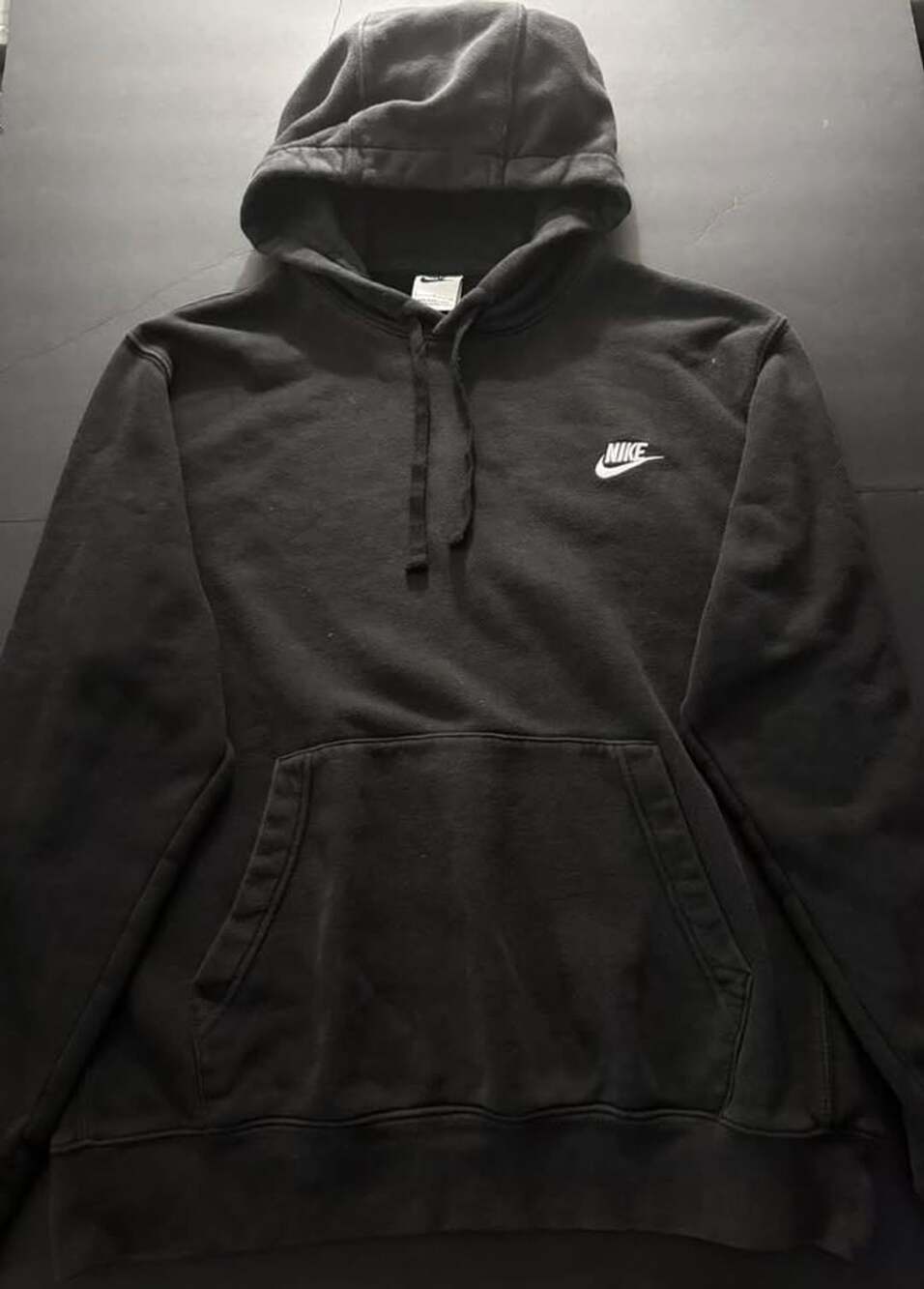 Nike Club Fleece Pullover Hoodie Sweatshirt, Black, L